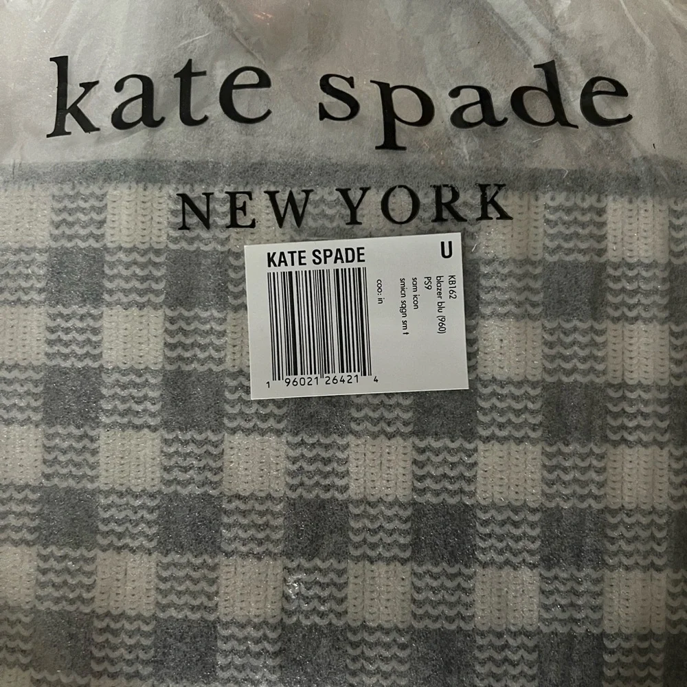 Kate spade::NWT Sam Icon Embellished Gingham Tote Bag:: Blue Blazer